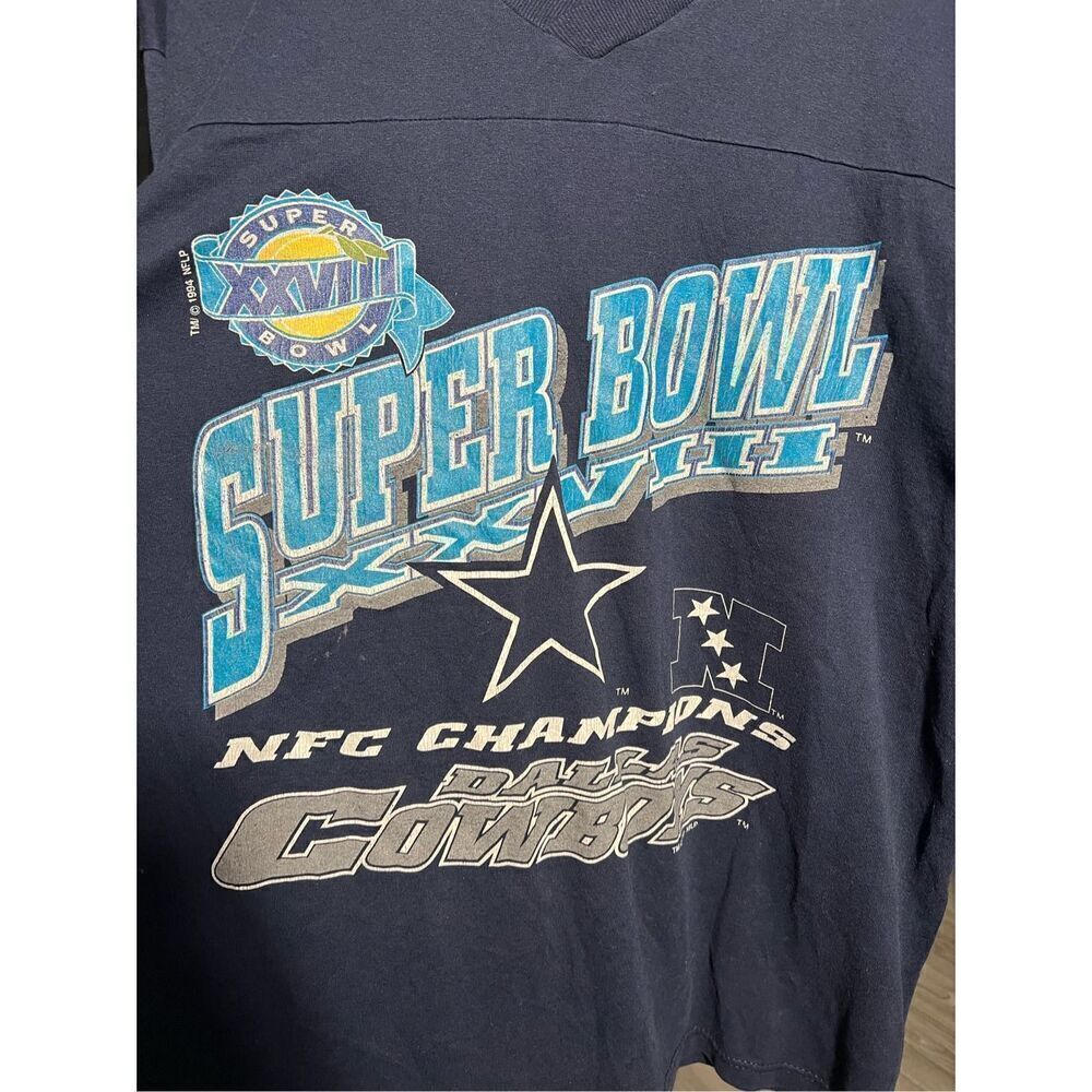 Vintage 90s Dallas Cowboys Superbowl Championship Jersey Tee - Picture 2 of 6